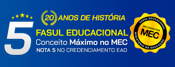 FASUL EDUCACIONAL CONCEITO MÁXIMO NO MEC NOTA 5 NO CREDENCIAMENTO EAD, A FACULDADE COM O MENOR VALOR DE MENSALIDADE DO BRASIL